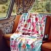 Cheerleading Spirit And Style Design Elements Blanket Personalized Name Soft Comfortable Stylish Blanket Car Blanket Perfect For Travel Camping