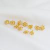 14K Gold-Plated Colorfast Pearl Setting Hollow Flower Pin Cap for DIY Beading Accessories