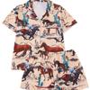2025 Summer Multi-Color Print Short Sleeve Shorts Homewear Set