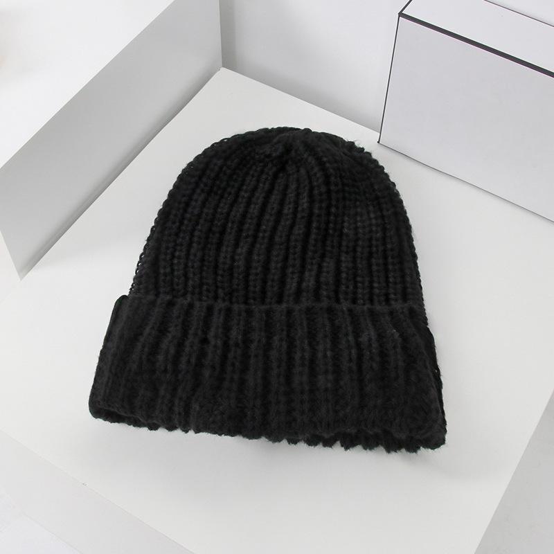 Knitted Hat for Women in Autumn and Winter Warm Pullover Woolen Hat Outdoor Travel  Face Showing  Small Pile Hat  Trendy and Versatile