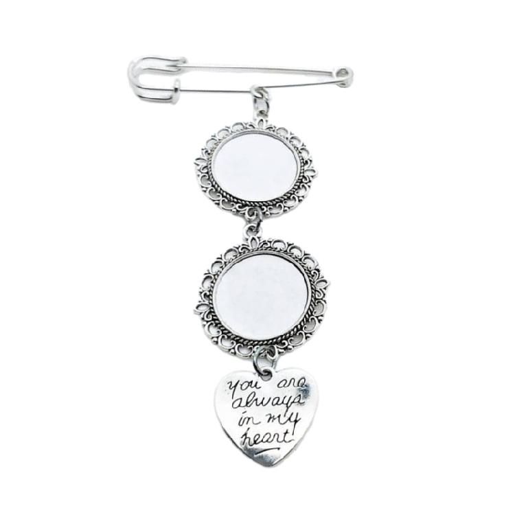 Blank Badge Pin Photo Frame Brooch Heat Transfer Blank Lapel Pin Alloy Material