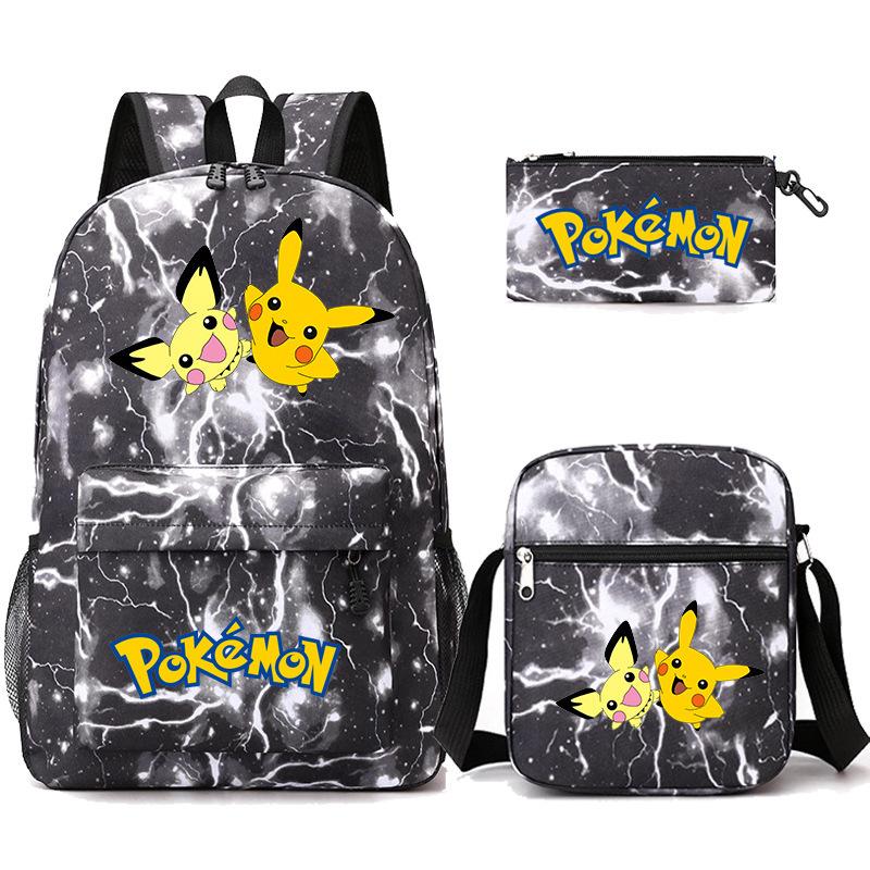 Backpack Teen Student School Bag Three-piece Pencil Case Crossbody Bag
