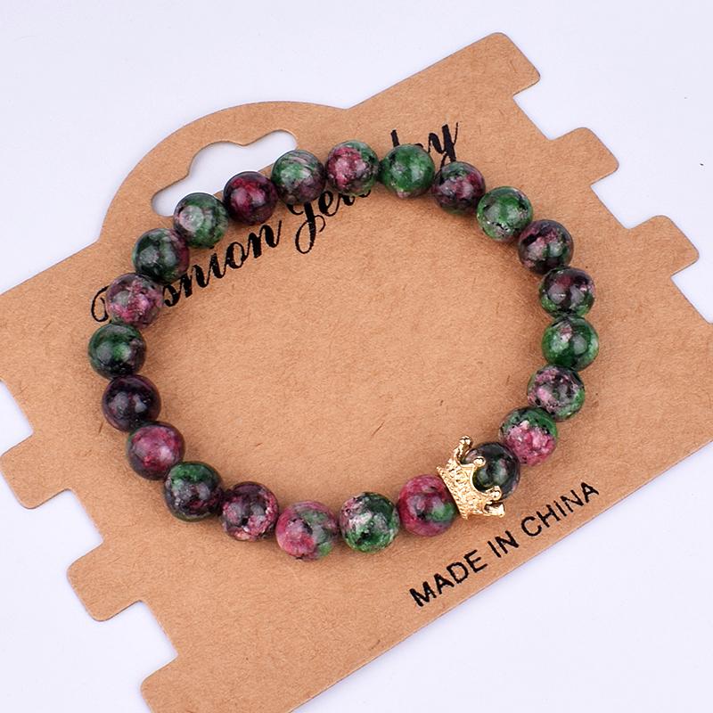 2pcs Charm Paired Bracelets Men Sets Crown Women's Bracelets Natural Stone Beads Wristband Couple Bracelet Gifts Friends Jewelry