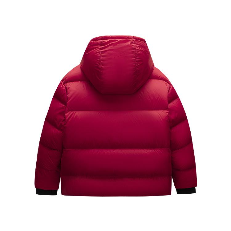 Nike Hooded Zipper Solid Color Spliced Long Sleeve Kids outerwear Academy-Red NY2342005GS-004