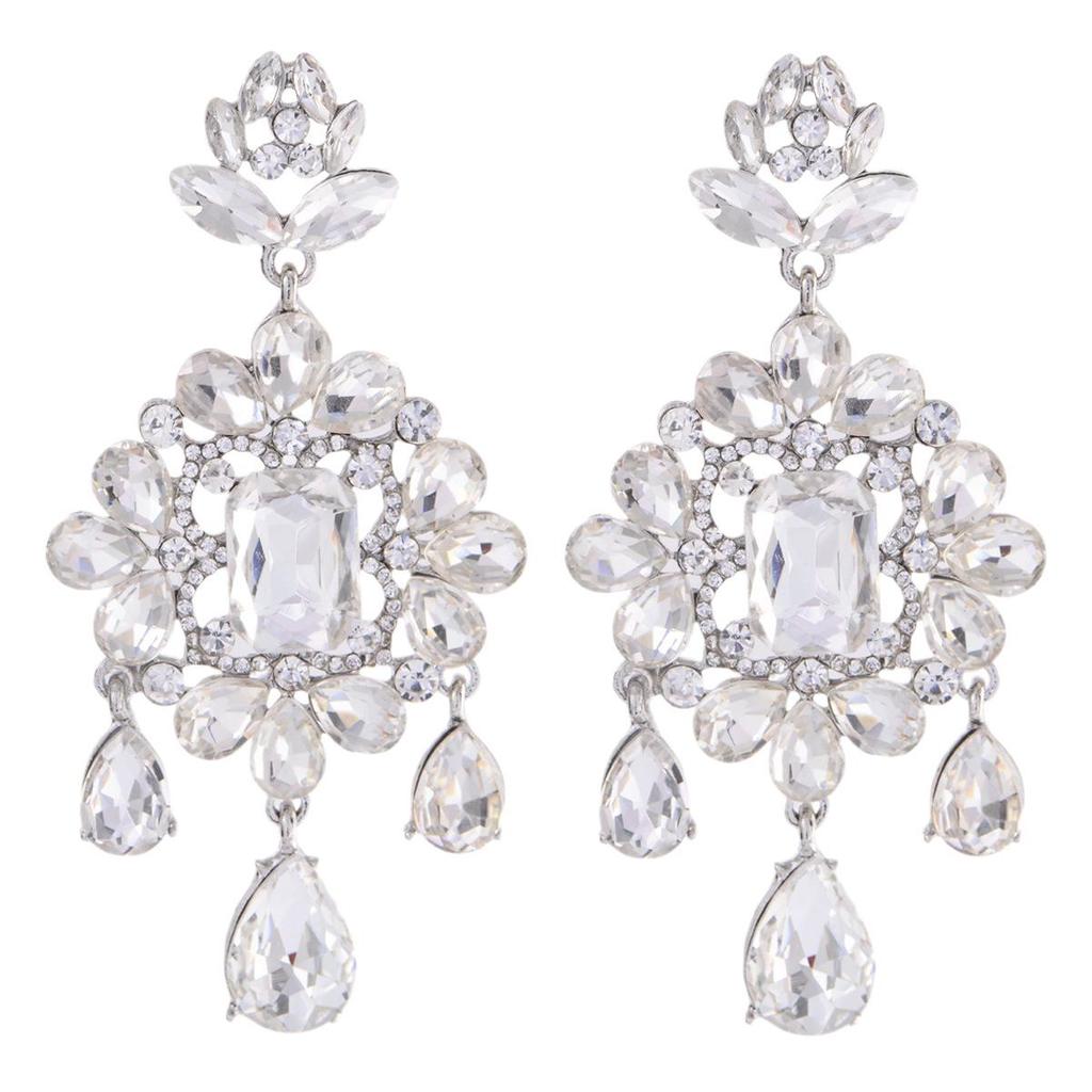 Luxurious Rhinestone Tassel Earrings: Elegant Crystal Studs with a European & American Flair