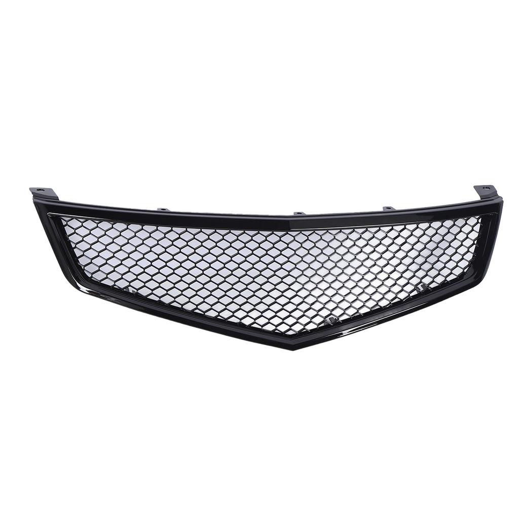 Gloss Black Mesh Front Bumper Grille Grills Protective Sporty Look For TSX 2006 To 2008