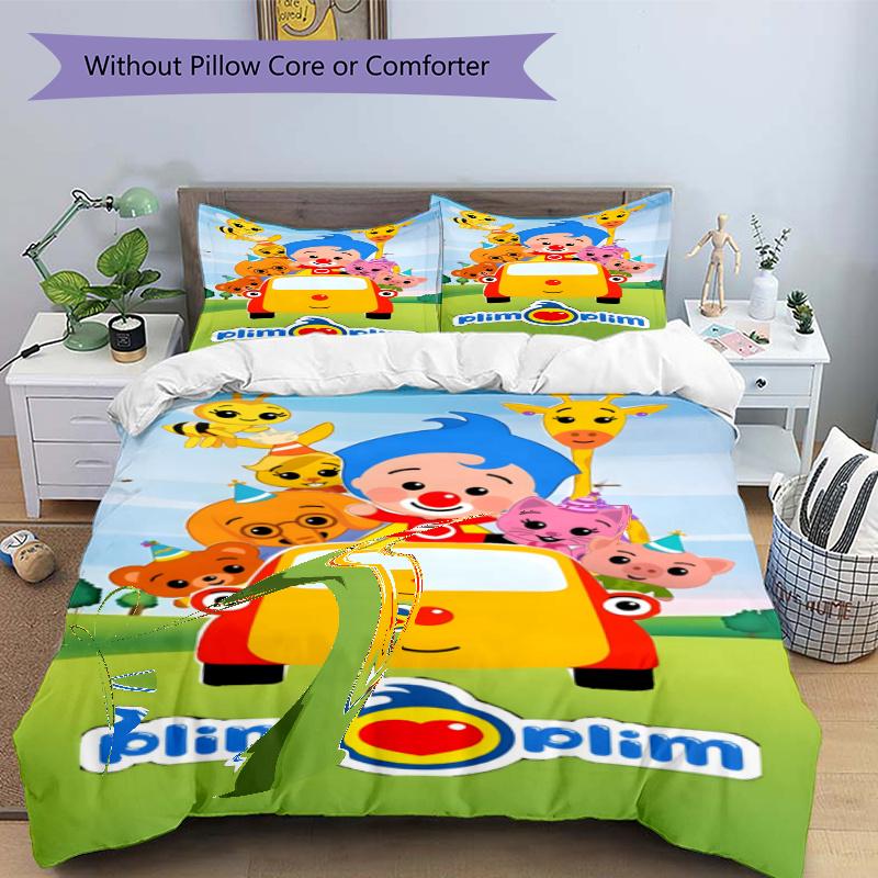 3pcs Duvet Cover Set (1*Duvet Cover + 2*Pillowcase, Without Core), Plim Plim Print Bedding Set, Bedroom Decor, All‑Season, Gift