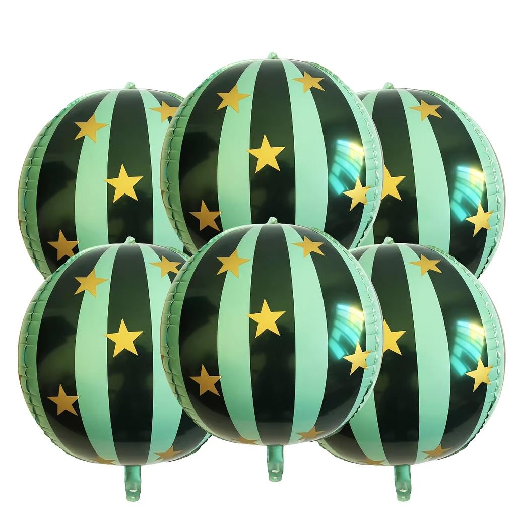 22 Inch 4D Striped Star Aluminum Film Balloon Ktv Mall Home School Decoration Diy Circus Party Supplies Kids Photo Booth Props