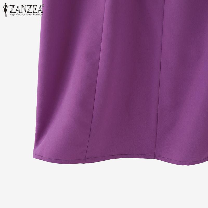 ZANZEA Women V-neck Casual Short Sleeve Floral Embroidery Dress