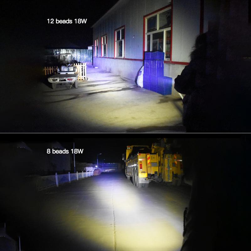 Motorcycle Headlight 12V Motorbike Spot Head Light 8 12 16 LED Scooter ATV Moto Headlamp Motor Auxiliary Driving Work Light