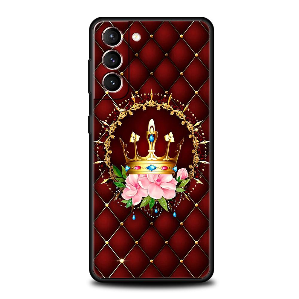 

Diamond Crown Phone Case for Samsung Galaxy S24 S23 S22 S20 S21 FE Ultra S10 S10E S9 S8 Plus 5G Silicone Soft Cover Capas Bags S22 Plus 5G