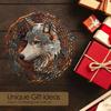 Open - 3D Mandala Wind Chime Beautiful Wolf King Pattern Dynamic Rotating Art Outdoor Decor