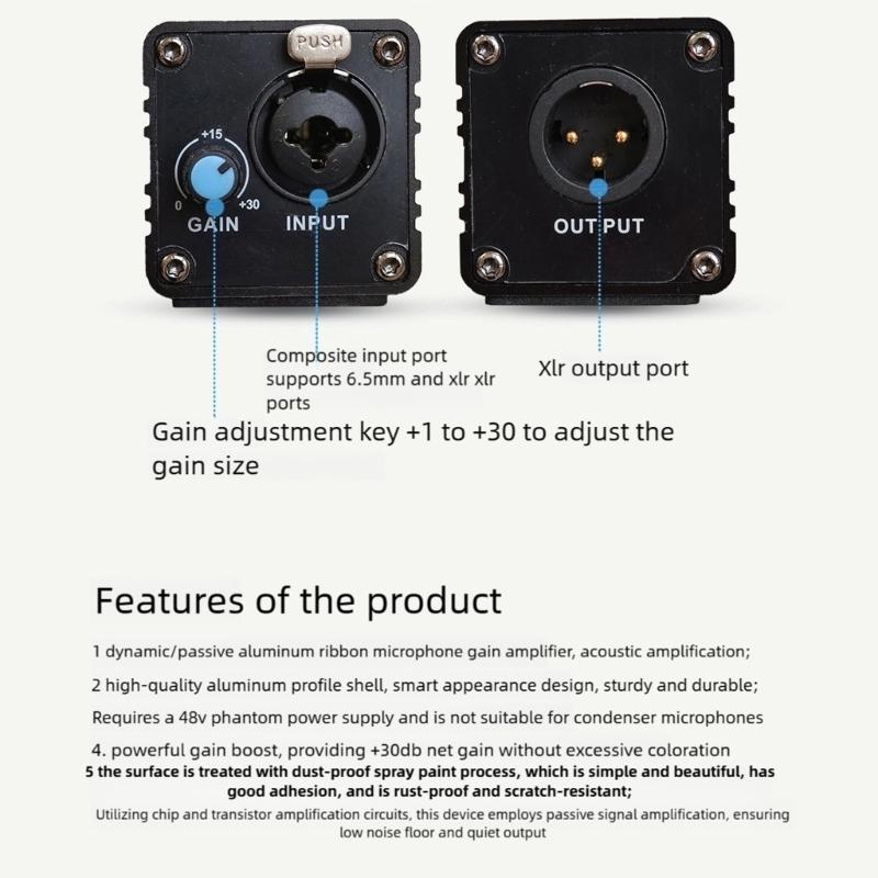 A11 Professional 48V Power Microphones Amplifier For Dynamic Microphones Adjustable And XLR Output