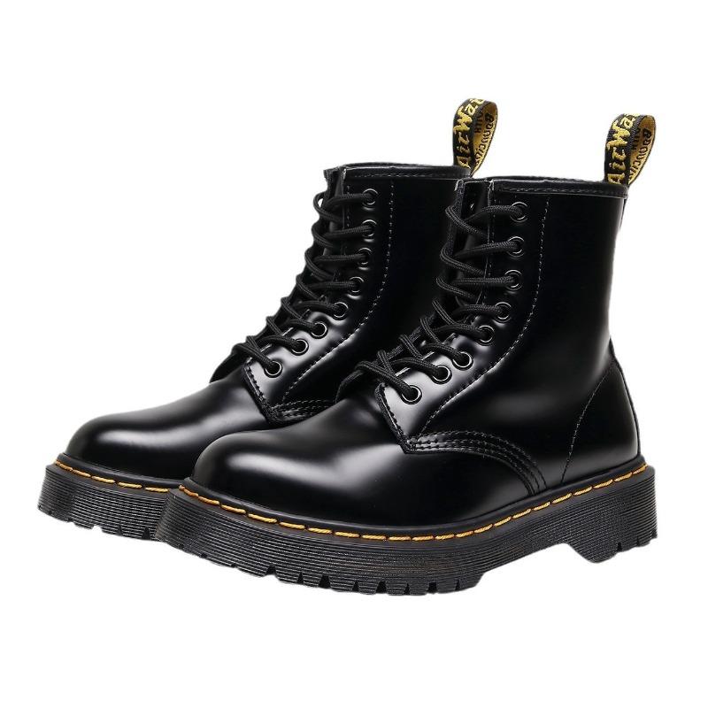 

Martin Boots Women s, Hard Leather Machine High Top Short Boots Men s and Women s British Leather Boots Round Head Locomotive Shoes 35 чёрный