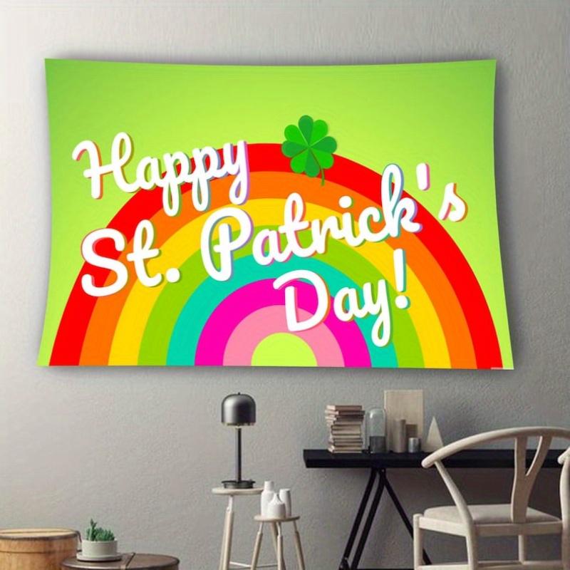 

Happy St Patricks Day Rainbow Tapestry Perfect for Festive Colorful Joyful Home Decor with Holiday Spirit 74x94cm(29x37in)