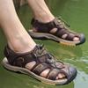 Men Hiking Sandals Outdoor Black Brown Water Shoes Wide Palm Athletic Closed Toe Sport Sandals Beach Shoes Large Size