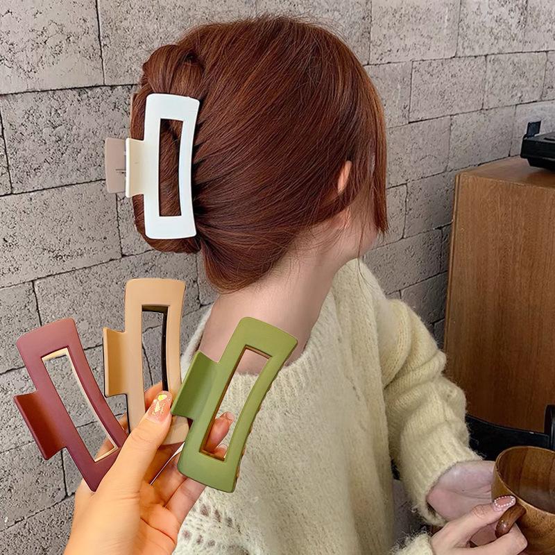 New Fashion Matte Non-slip Square Hair Claws Elegant Simple Strong Hair Clip Ladies Girls Barrettes For Women Hair Accessories Headwear