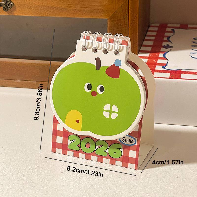 2026 Horse Year Mini Desk Calendar Cartoon Portable Coil Monthly Calendar Planner Office And Home Decor New Year'S Present