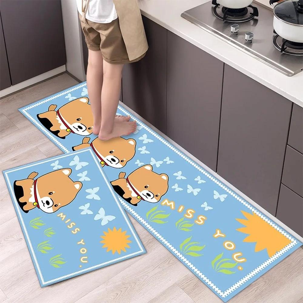 Long Kitchen Mats Home Floor Toilet Entrance Mat  Home Quick Drying Super Absorbent Floor Mat Kitchen Rugs Mats Non Slip Modern