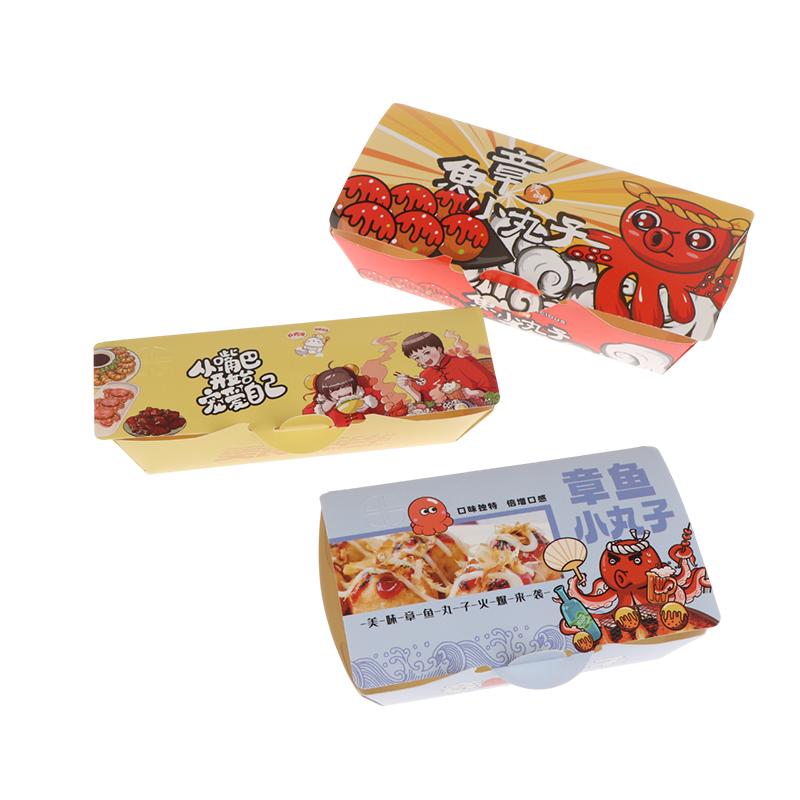 50 Piezas Caja para Takoyaki Caja de Embalaje Premium para Bolas de Pulpo Comida Callejera Japonesa Takoyaki Desechable Papel de Embalaje para Snacks para Llevar