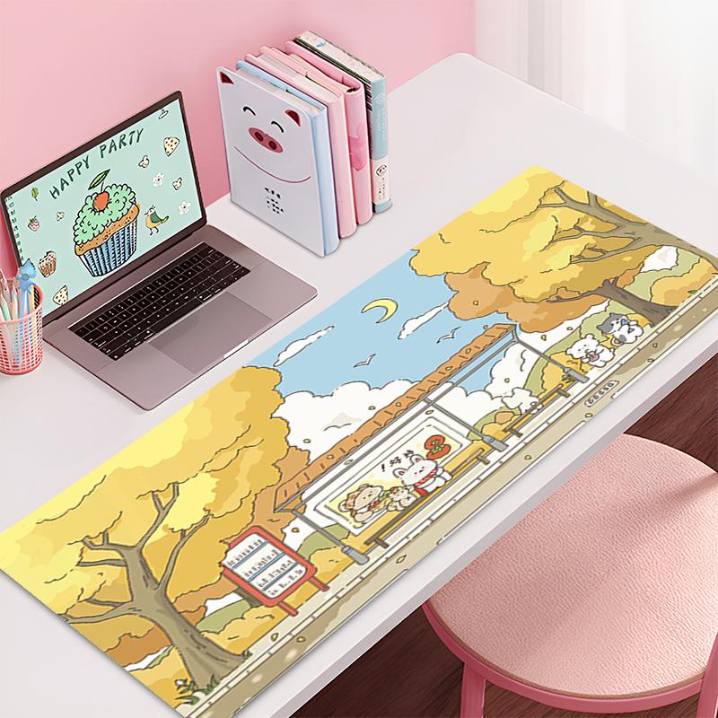 Anime Deskmat x Laptop Table Mat Cute Rabbit Rubber Accessories Gaming Mouse Mat Keyboard Carpet Mouse Pad Office Deskmat