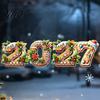 Reusable Festive Wall Decals 2027 Gingerbread Christmas Static Window Clings, Xmas New Year with Man Decors Santa Snowman Snowflake, Stickers for Home