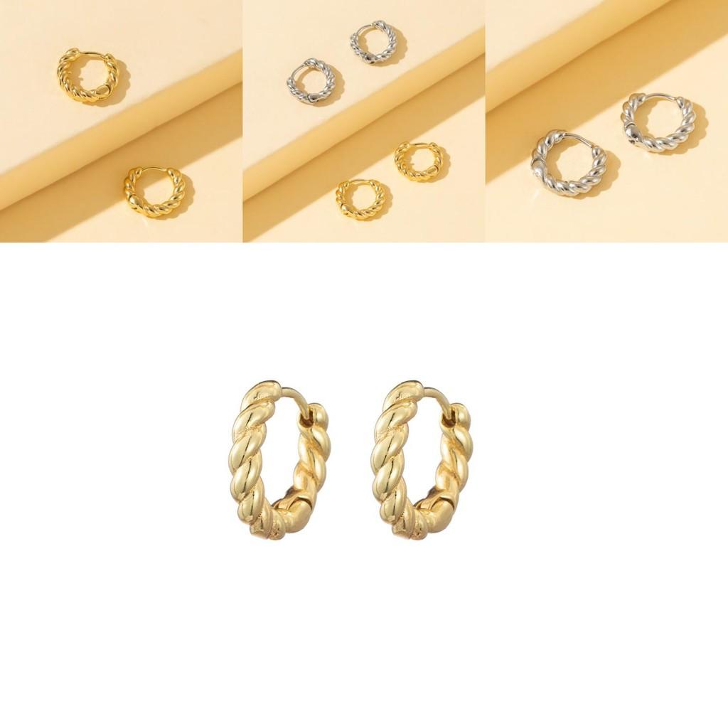 Trendy Geometric Copper Earrings Chic Minimalist Fashion Jewelry For Women