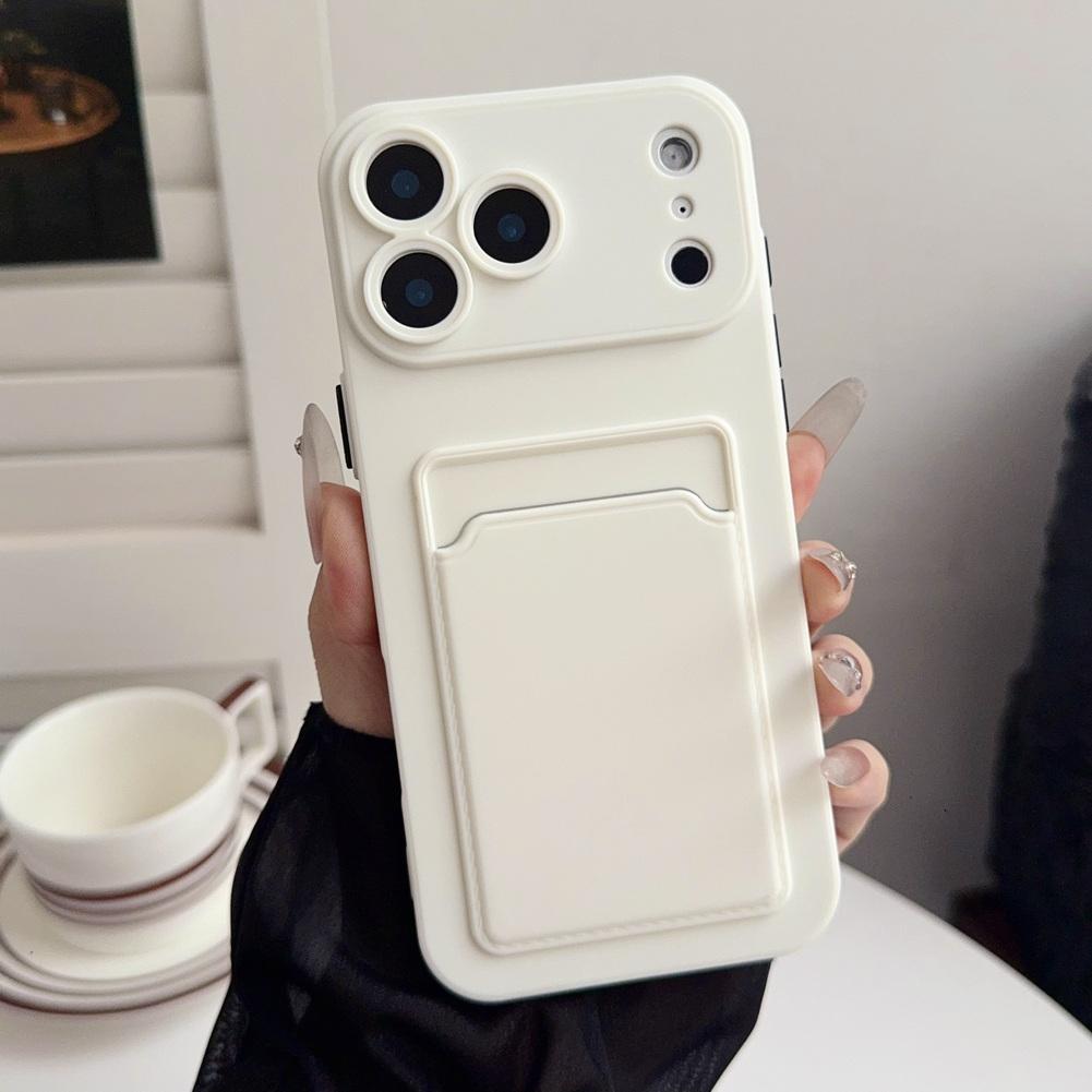 Soft Skin Feel Credit Card Slot Card Holder Case For iPhone 17 Pro Max 17 Pro Air 16e 16 Pro 15 + 14 13 12 11 Protect Cover
