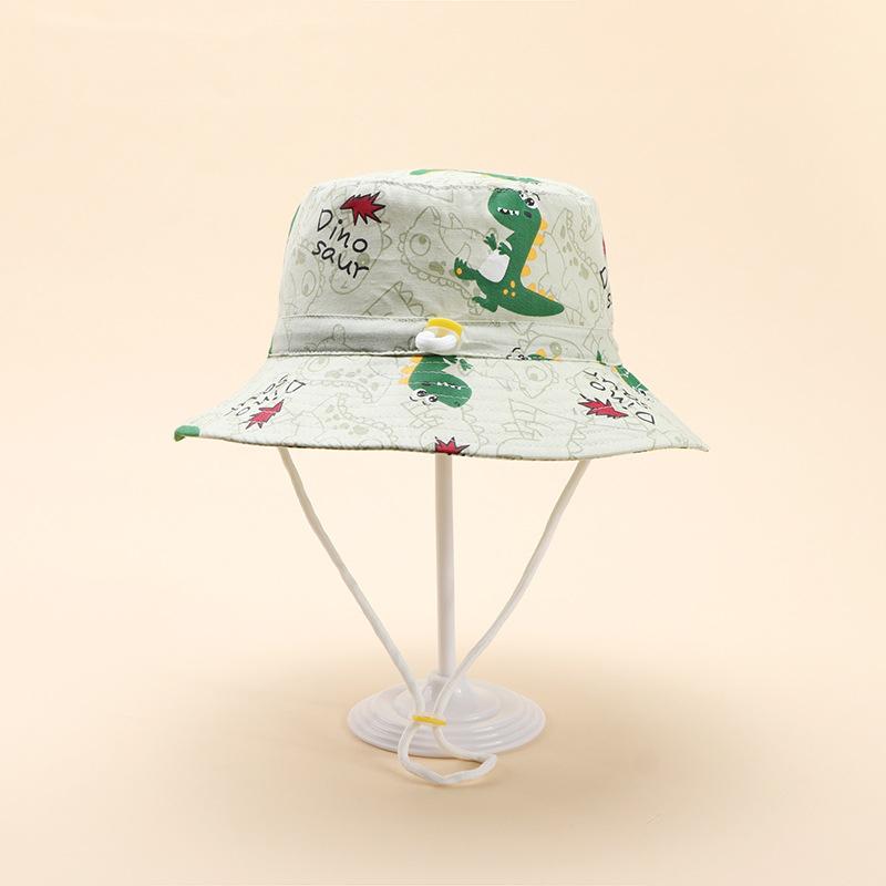 Children's Spring Summer Cartoon Fisherman Bucket Hat Printed Outdoor Unisex Boys Girls UV Protection Fashionable Sunshade Cap