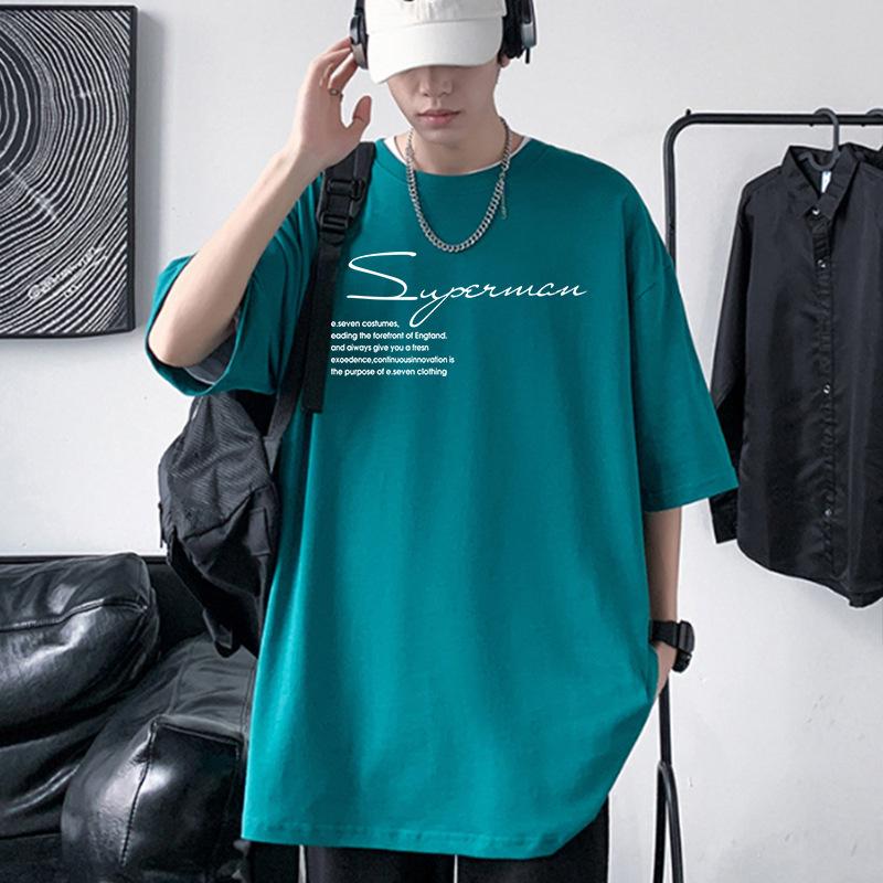 Men's Oversized Drop Shoulder T-Shirt 100% Cotton Streetwear Loose Tee