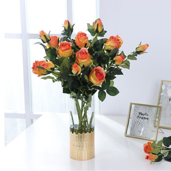 Artificial Rose Multi-use Bright-colored Faux Silk Flower Simulation Flower Display Decoration