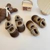 2024 Children Plush Leather Shoes for Girls Winter New Fashion Korean Style Soft Bottom Anti-slippery Versatile Chic Warm Shoes