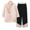 Conjunto Estilo Chino Nuevo Estampado Floral Yuzhaolin
