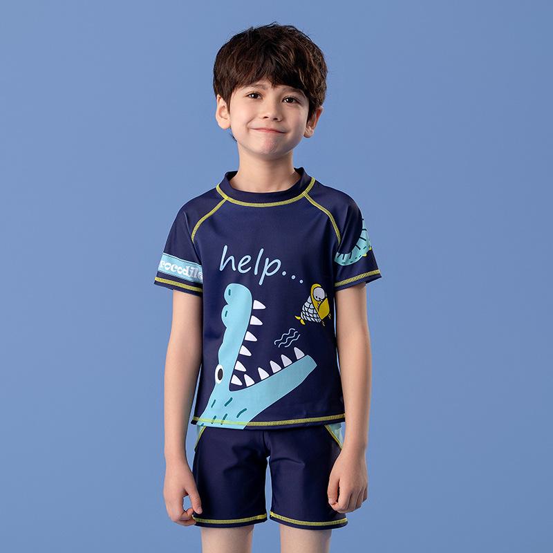 

2024 Boys Swimsuit: Split Sunscreen Set with Quick-Dry Trunks XL (105-120 cm)