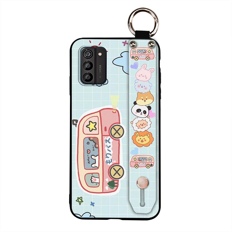 Wristband Dirt-resistant Phone Case For Nokia G100 Wrist Strap Anti-knock Durable Back Cover Anti-dust Silicone Cartoon