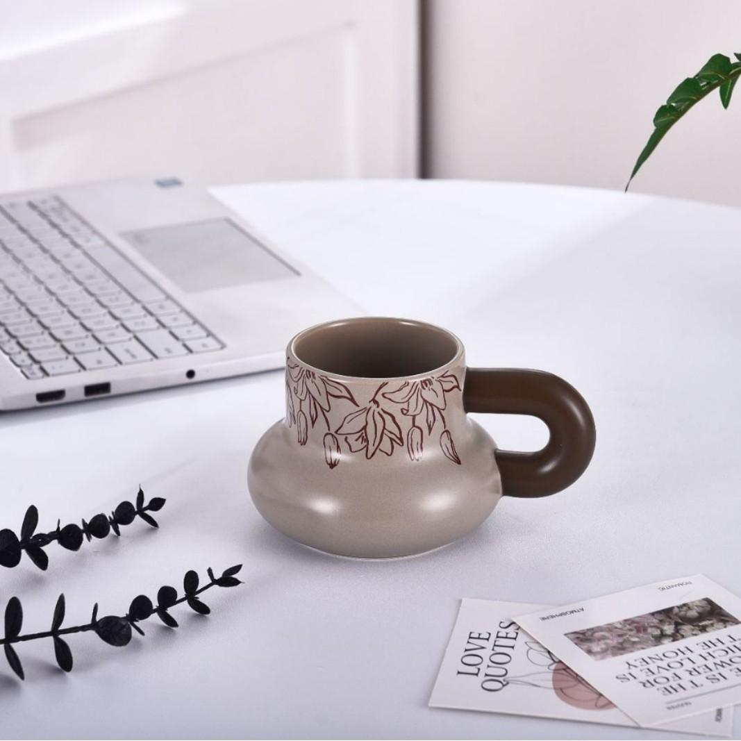 

Высококлассные кофейные чашки Антикварные чашки цвета дюн Нишевый дизайн Керамические чашки Подглазурные цветные кружки Бытовые чашки для молока 200ML