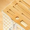 Multiple Slots Kitchen Cutter Holder Ventilated with Drain Tray Kitchen Cutter Organizer White Stable Cutter Storage Rack Gift