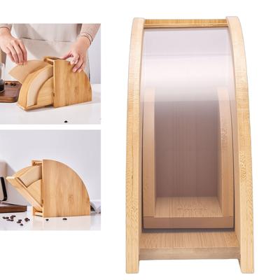 Support pour Filtres à Café en Forme d'Éventail Rangement pour Papier Filtre Design Coulissant pour Plan de Travail de Cuisine Coin Café