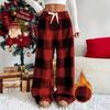 2025 Women's Retro Plaid Winter Trousers: European and American Style, Elastic, Loose, Thick, Warm, Casual