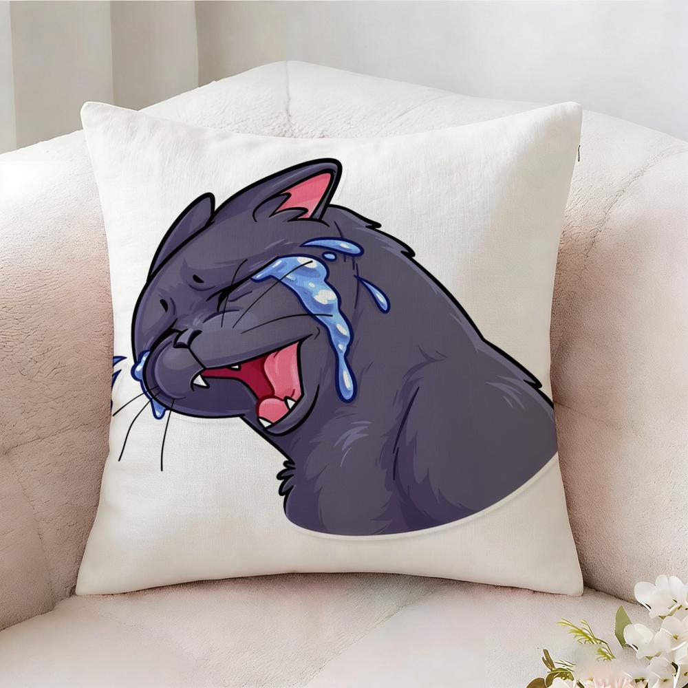 Funny Cat Thinking Network Pillow Case Pillowcase Doublesided Printed Sofa Cushion Bedroom Headboard Pillow