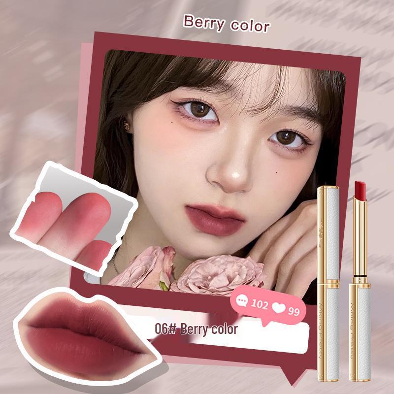 

MKING PRETTY Lambskin Moisturizing Matte Velvet Lipstick - Hydrating, Whitening, Fine Texture, Single Piece
