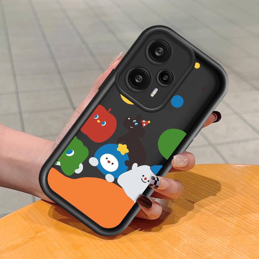 Soft Silicone Square Ladder Printing Pattern Phone Casing Full Cover Camera Shockproof Protection Rubber Case for Xiaomi Redmi