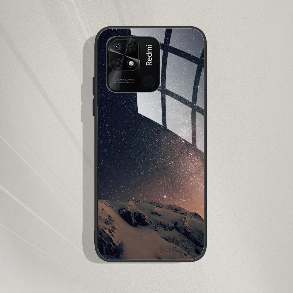 For Xiaomi Redmi 10C Case For Redmi 10C 2022 Cover Marble Painted Tempered Glass Case Fundas For Redmi 10c redmi10C Bumper Coque