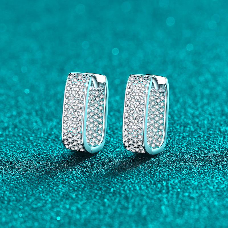 0.92ct Moissanite Earrings for Women Lab Grown Diamond Ear Studs 925 Silver Fine Jewelry Gift 0.92ct