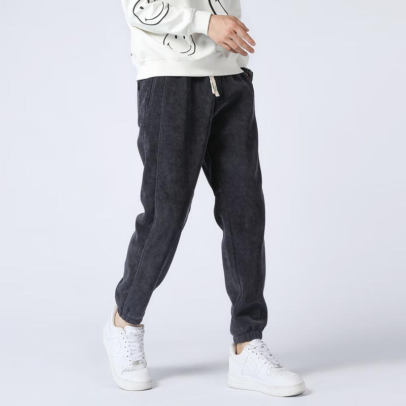 Men's Fleece Lined High-Waist Casual Winter Trousers