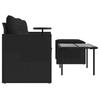 3 Piece Garden Sofa Set with Cushions Black Poly Rattan