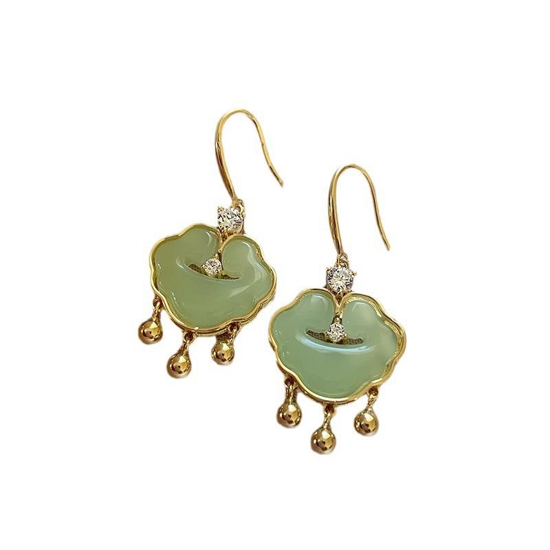 New Chinese design earrings Ruyi lock ear buckle women, personalized versatile national style earrings earrings