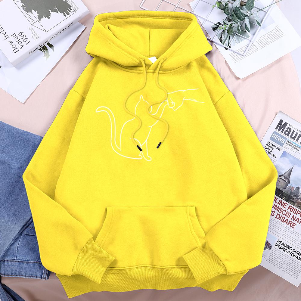 

Agreement With Cat Printed Women Hooded Novelty Creative Fashion Hoody Casual Clothes Loose Fleece Comfortable Tracksuit 3XL