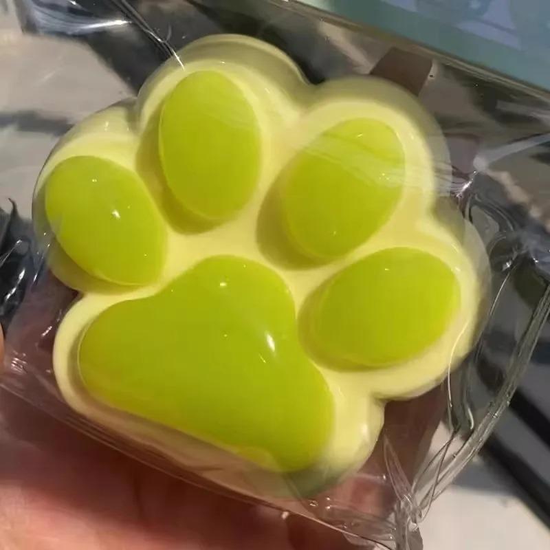 2Pcs Cat Paw Taba Squishy Toys - Soft Jelly Feel Squeeze Toy for Anxiety Relief & Anti-Stress Fidget for Kids and Adults