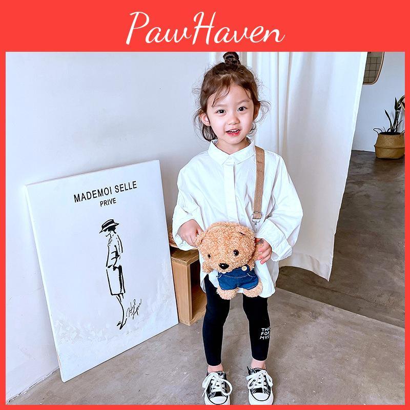 Wear Bear Clothes Shape Plush Single Shoulder Crossbody Bag Animal Gift Fashion